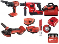 Набор HILTI + перфоратор TE6A + шуруповерт SF6A + шлифмашина AG125 - купить - цена на аккумуляторный инструмент